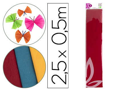 PAPEL CRESPON LIDERPAPEL 50 CM X 2.5M 34G/M2 ROJO