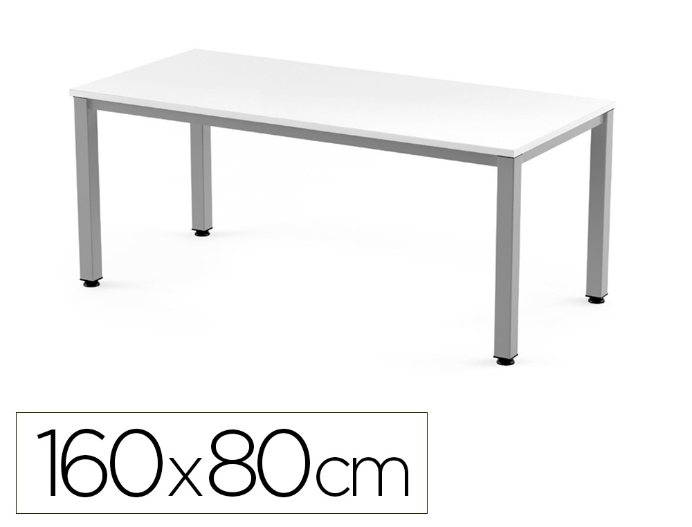 MESA DE OFICINA ROCADA EXECUTIVE 2002AD04 ALUMINIO/BLANCO 160X80 CM