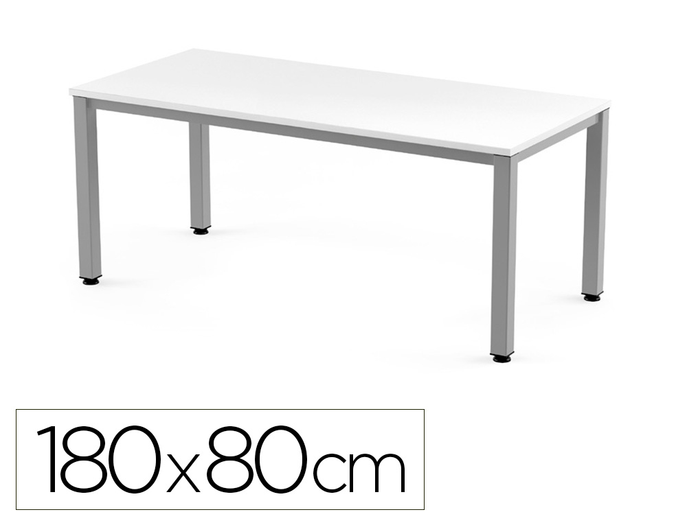 MESA DE OFICINA ROCADA EXECUTIVE 2003AD04 ALUMINIO/BLANCO 180X80 CM