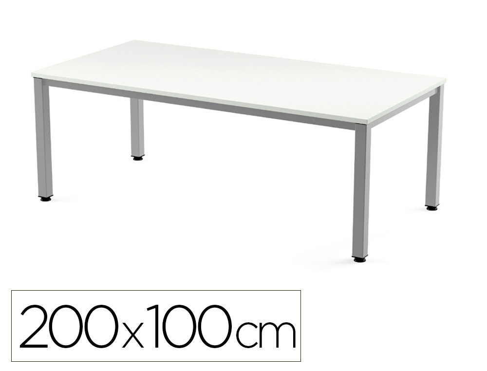 MESA DE OFICINA ROCADA EXECUTIVE 2005AD04 ALUMINIO/BLANCO 200X100 CM