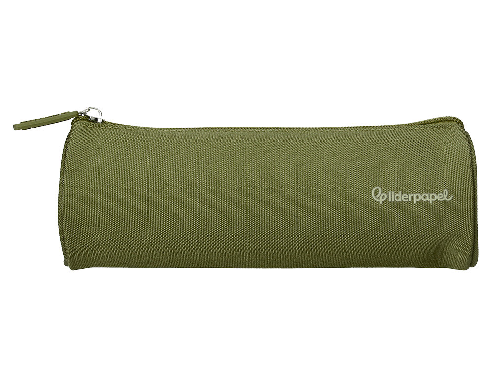 ESTUCHE PORTATODO LIDERPAPEL CLASSIC CILINDRICO ANCHO 210X70MM VERDE MILITAR