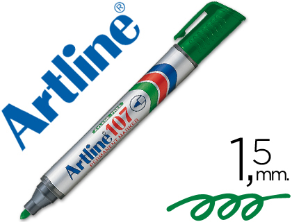 ROTULADOR ARTLINE MARCADOR PERMANENTE 107 VERDE PUNTA REDONDA