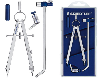 COMPAS STAEDTLER MICROMETRICO CON ALARGADERA TUBO DE MINAS ADAPTADOR UNIVERSAL DE ROSCA MARS 551