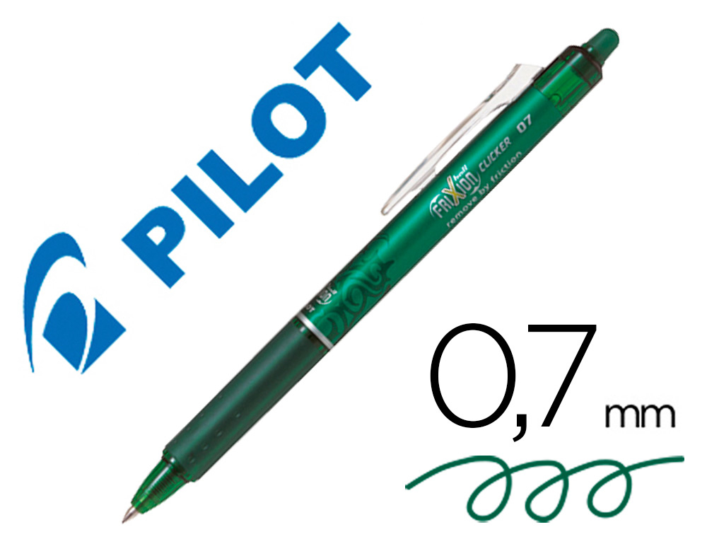 BOLIGRAFO PILOT FRIXION CLICKER BORRABLE 0,7 MM COLOR VERDE