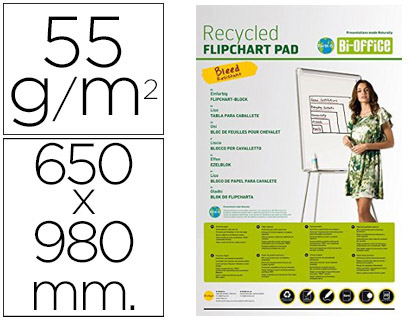 BLOC CONGRESO BI-OFFICE PAPEL RECICLADO 650X980 MM 20 HOJAS 55G/M2