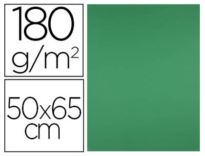 CARTULINA LIDERPAPEL 50X65 CM 180G/M2 VERDE NAVIDAD PAQUETE DE 25 HOJAS